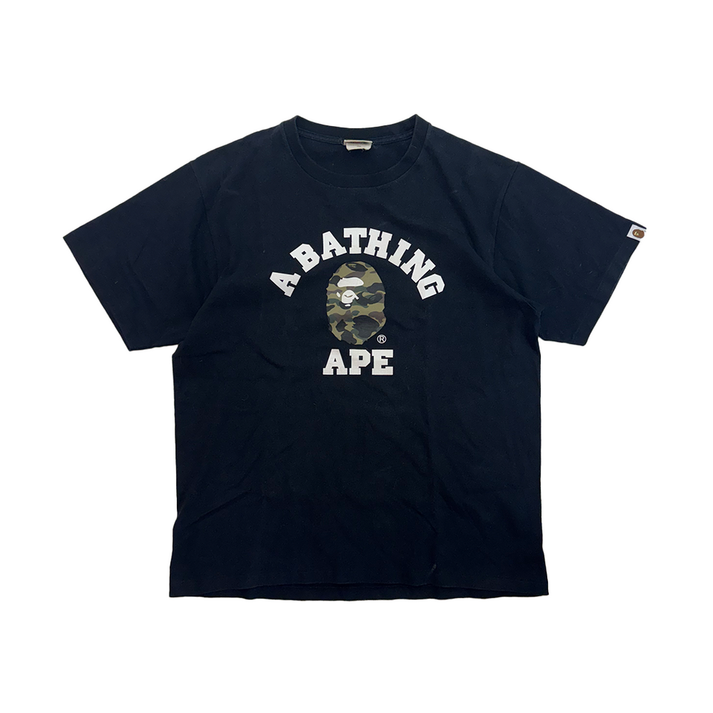 BAPE Camo College Black Tee (L)
