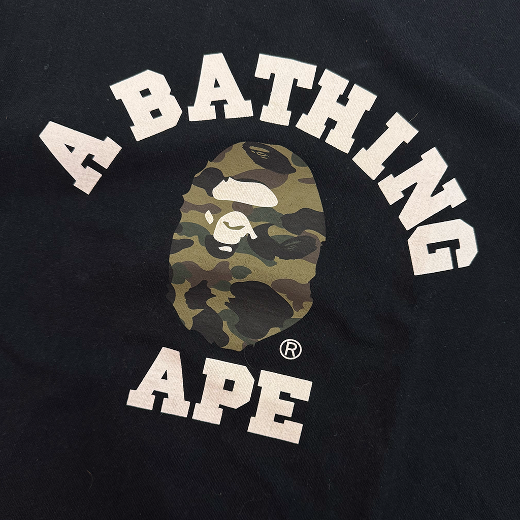 BAPE Camo College Black Tee (L)