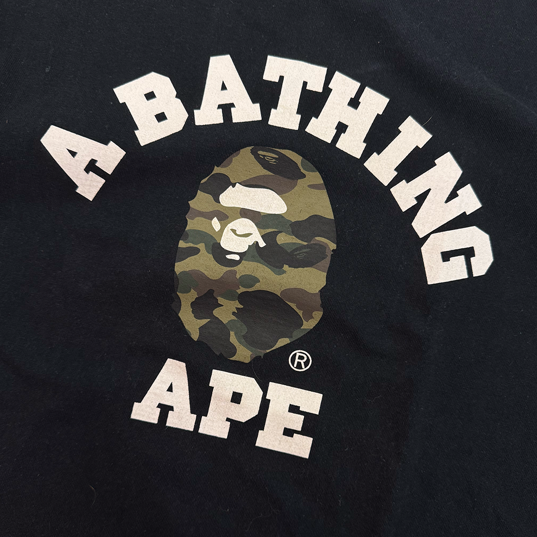 BAPE Camo College Black Tee (L)