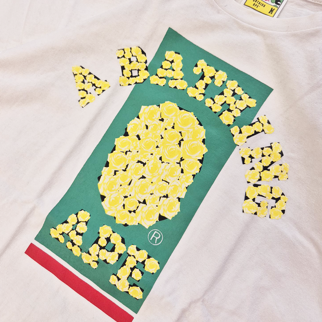 BAPE College Roses White Tee (M)
