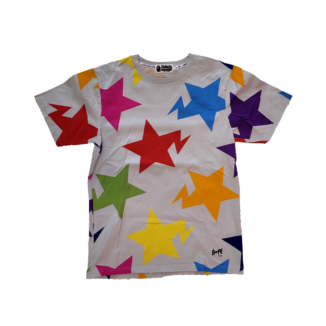 BAPE Bapesta Stars White Tee (S)