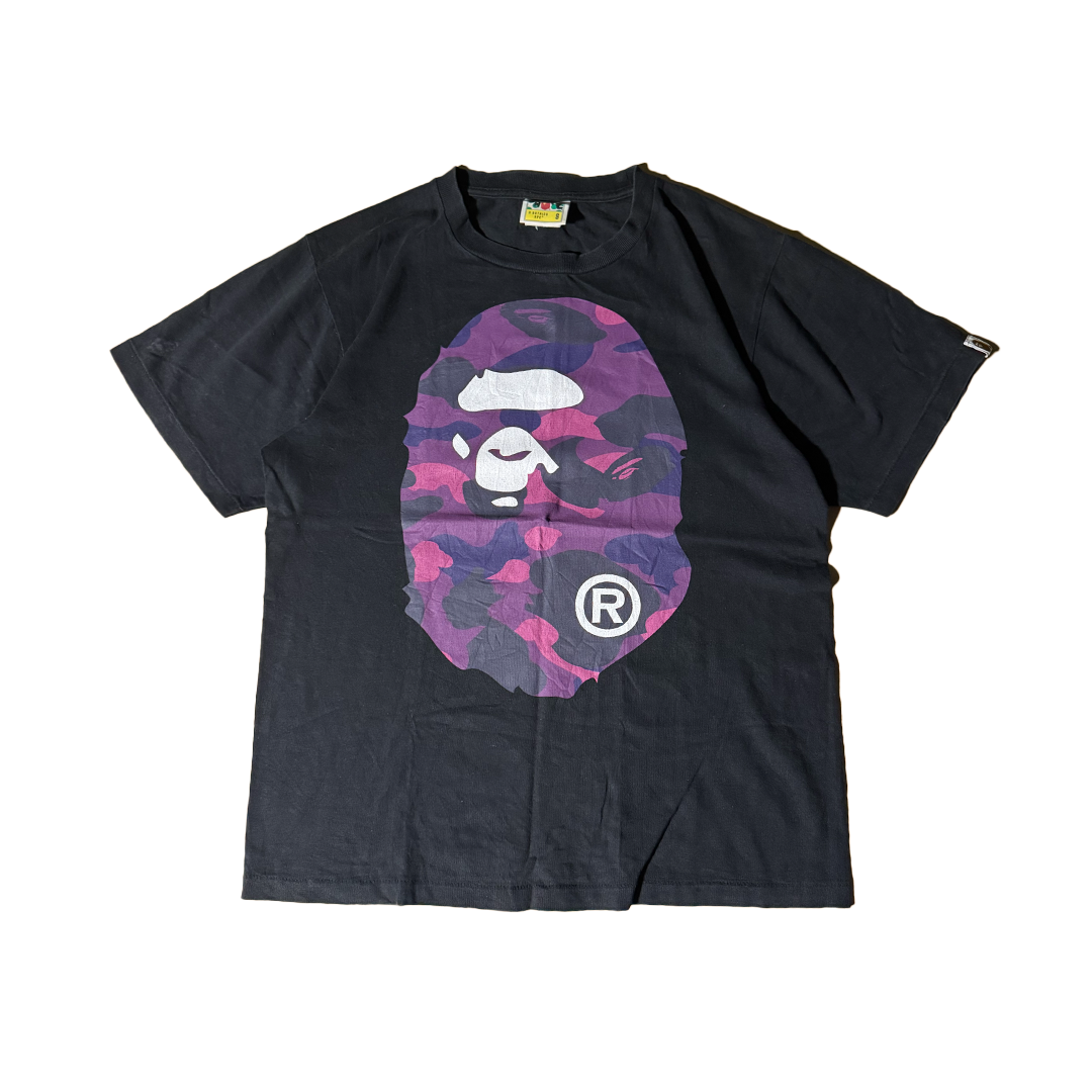 BAPE Camo Big Head Black Tee (S)