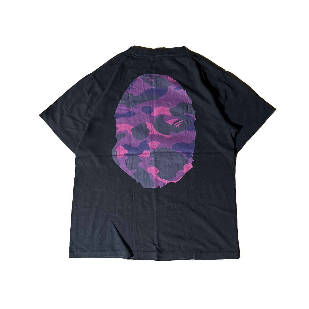 BAPE Camo Big Head Black Tee (S)