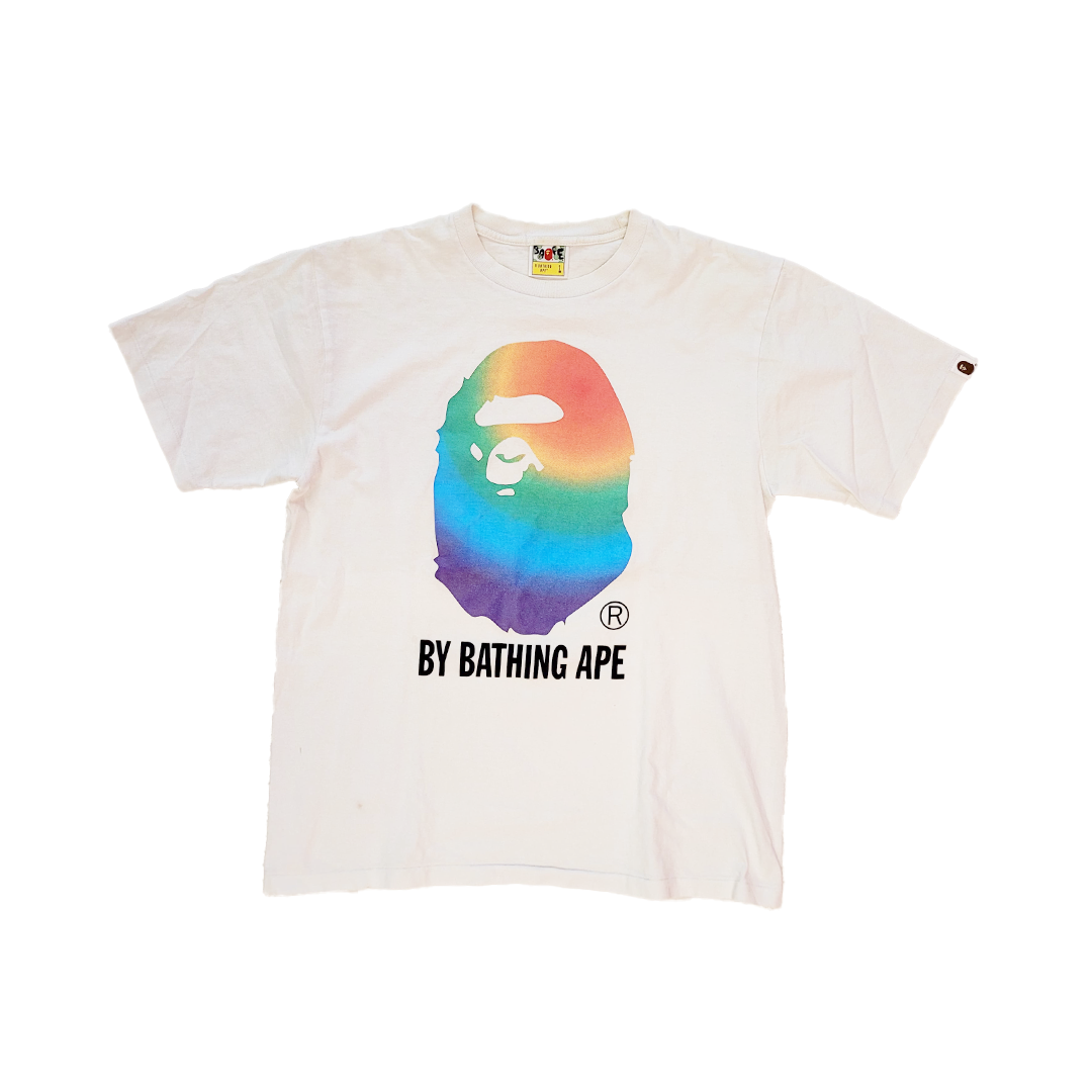 BAPE Big Head Gradient White Tee (L)