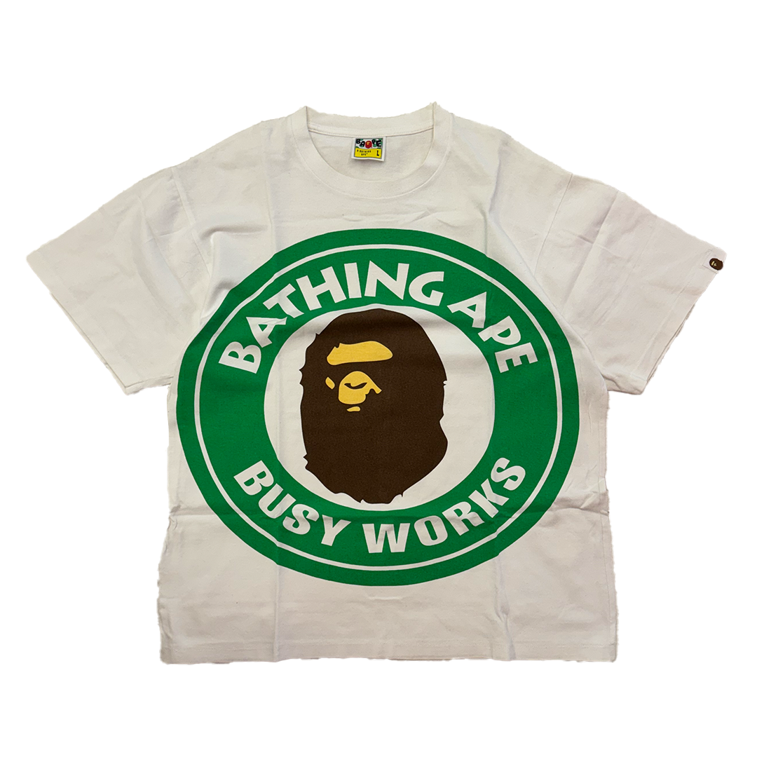 BAPE Busy Works Big Circle White Tee (L)