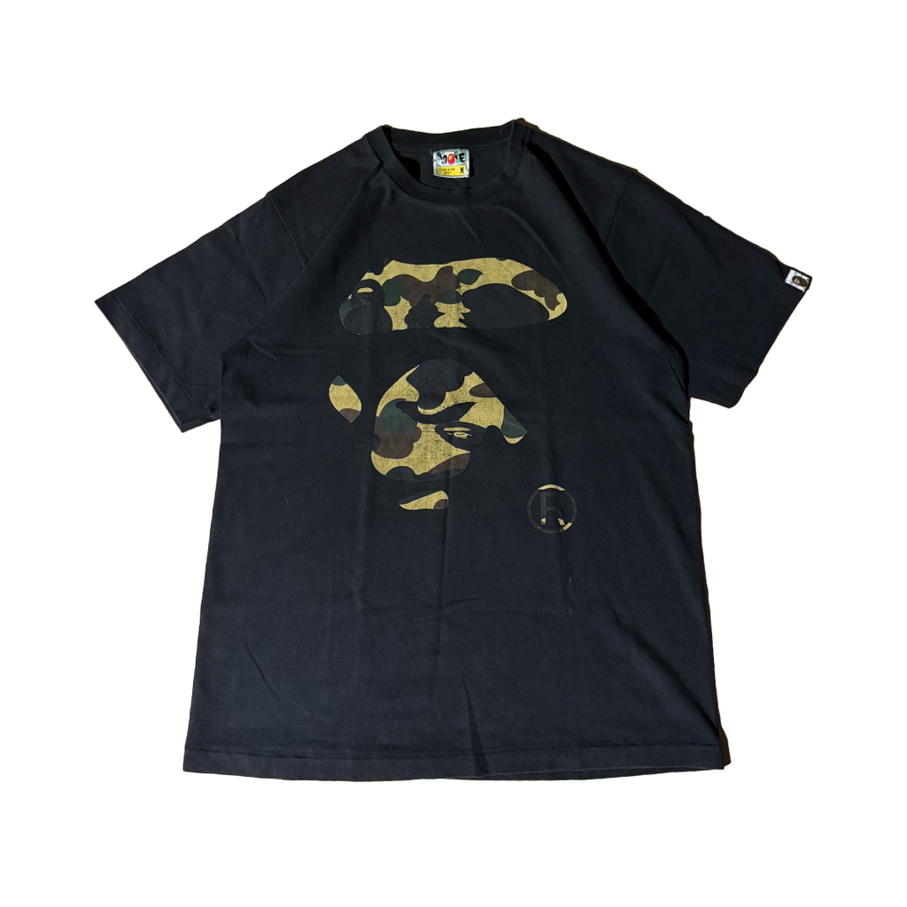 BAPE Camo Ape Face Black Tee (M)