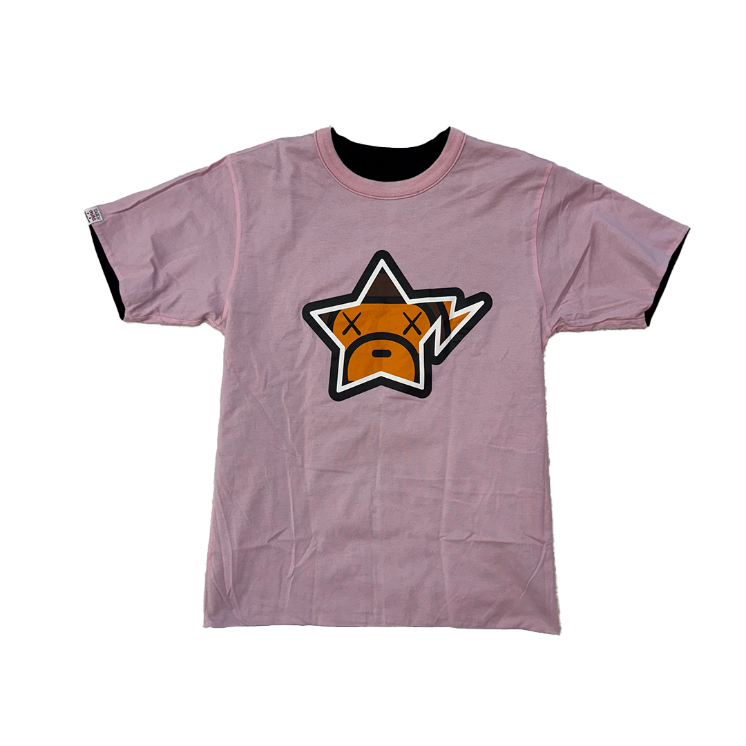 BAPE x Kaws Early 2000 Reversible Pink or Grey Tee (S)