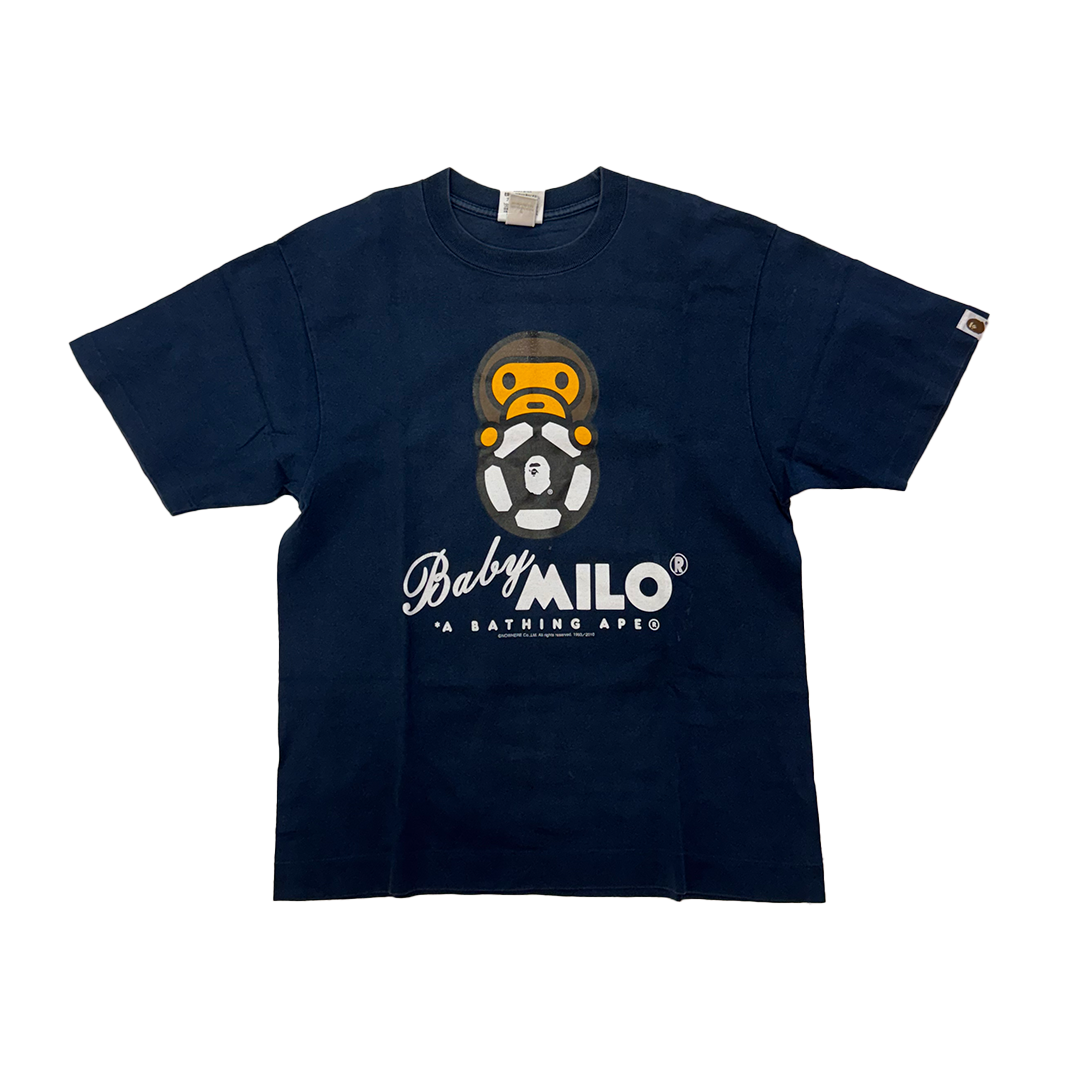 BAPE Baby Milo Soccer Navy Tee (M)