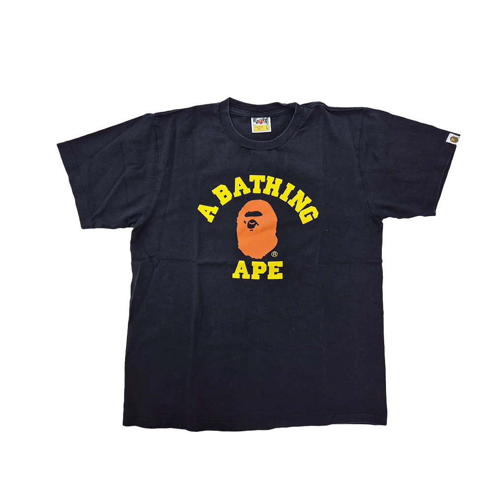BAPE Yellow and Red College Black Tee (L)