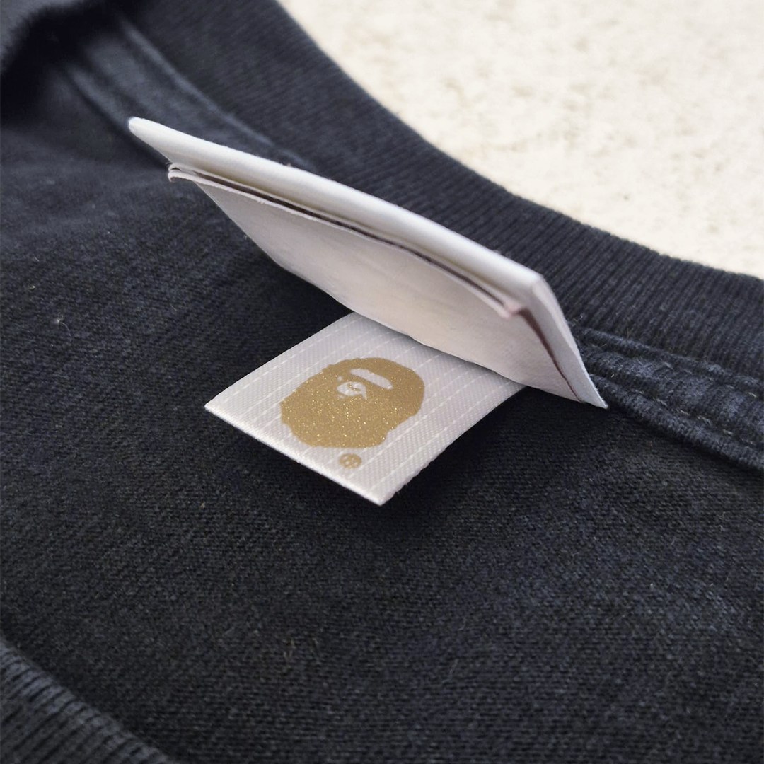 BAPE Yellow and Red College Black Tee (L)