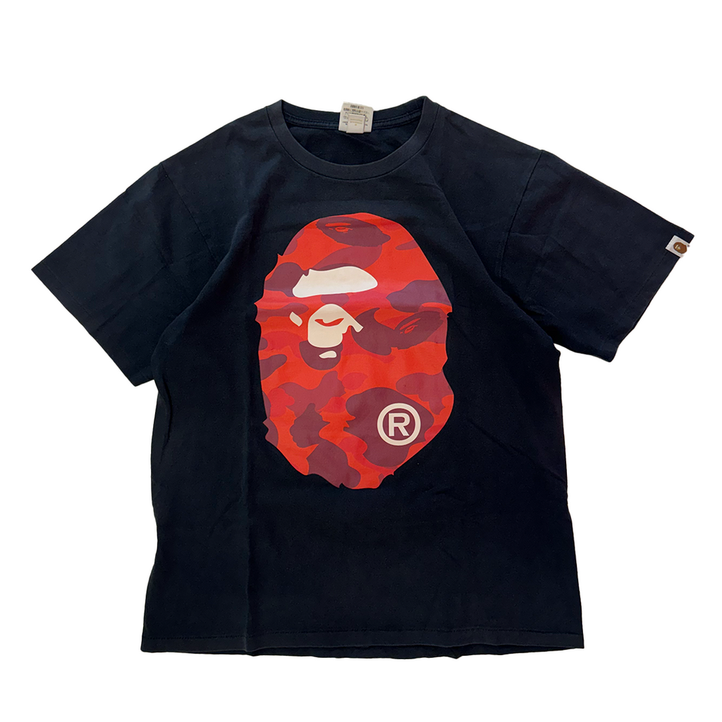 BAPE Big Head Red Camo Black Tee (L)