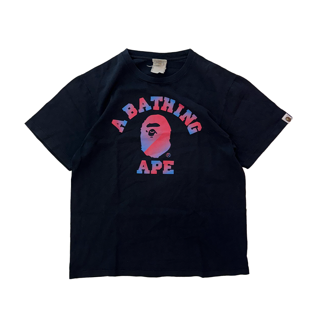BAPE Gradient College Black Tee (M)