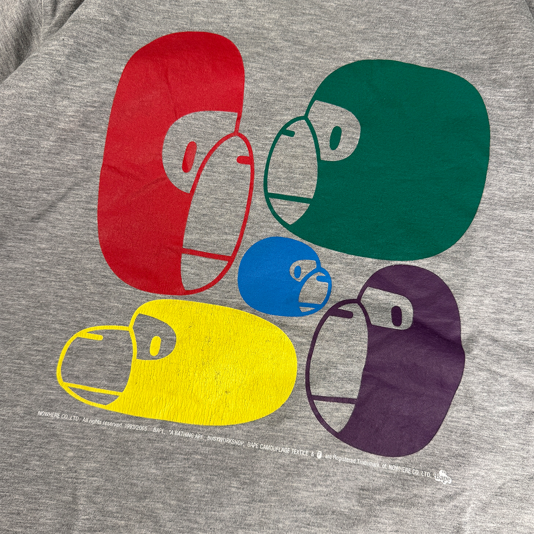 BAPE Baby Milo Reversible Vintage Grey / Lined Tee (S)