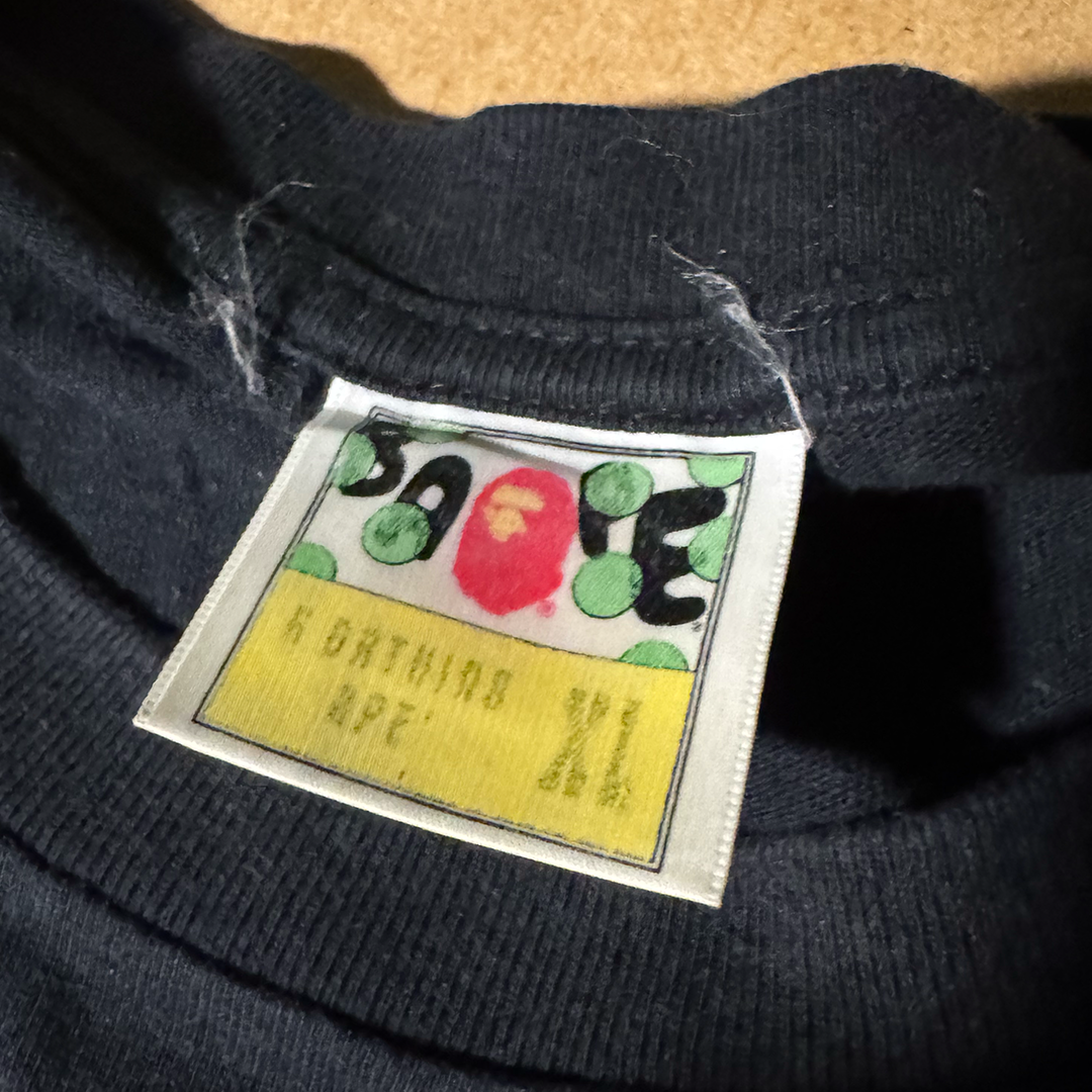 BAPE Big Head Side Print Black Tee (XL)