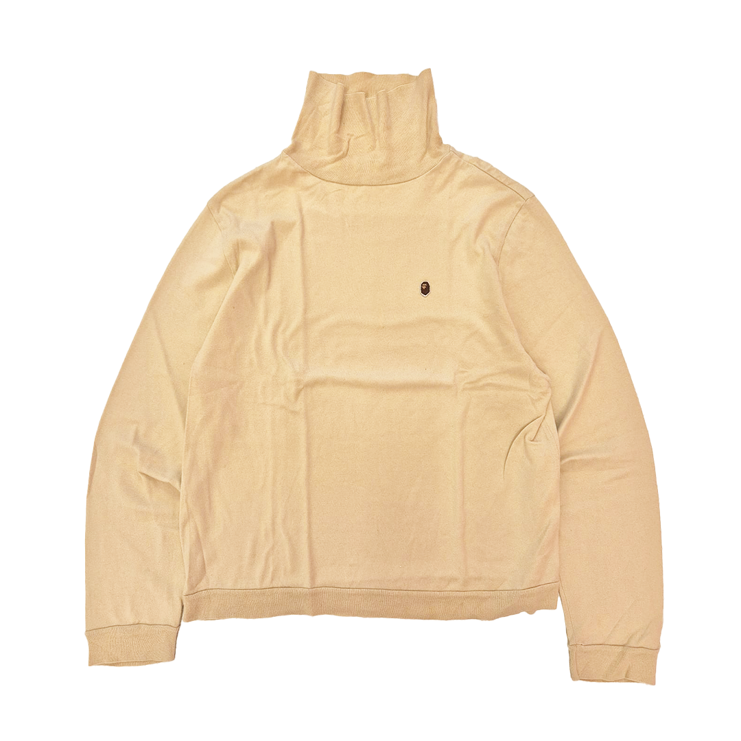 BAPE 90s Turtleneck Vintage Beige Sweater (M)