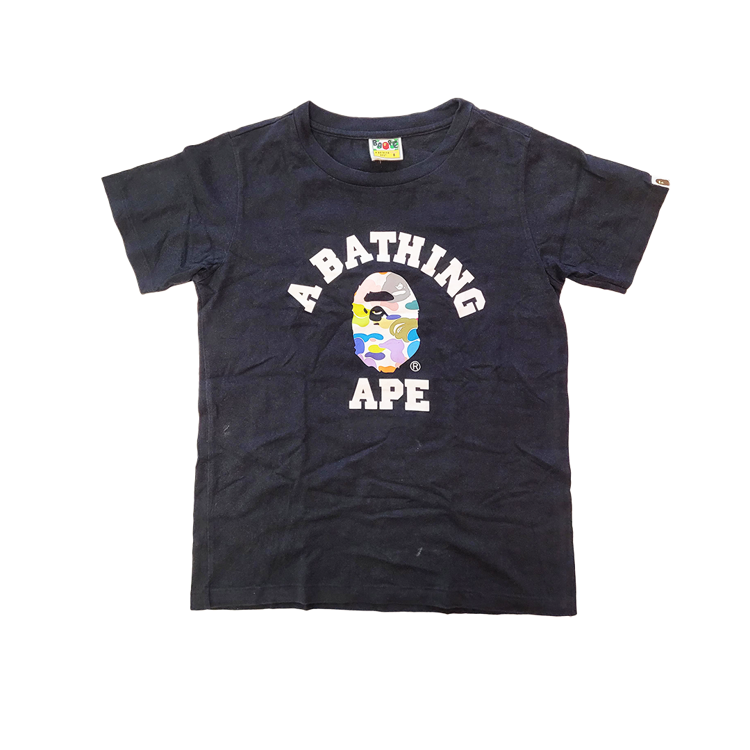 BAPE Multi Camo College Black Tee (Ladies S)