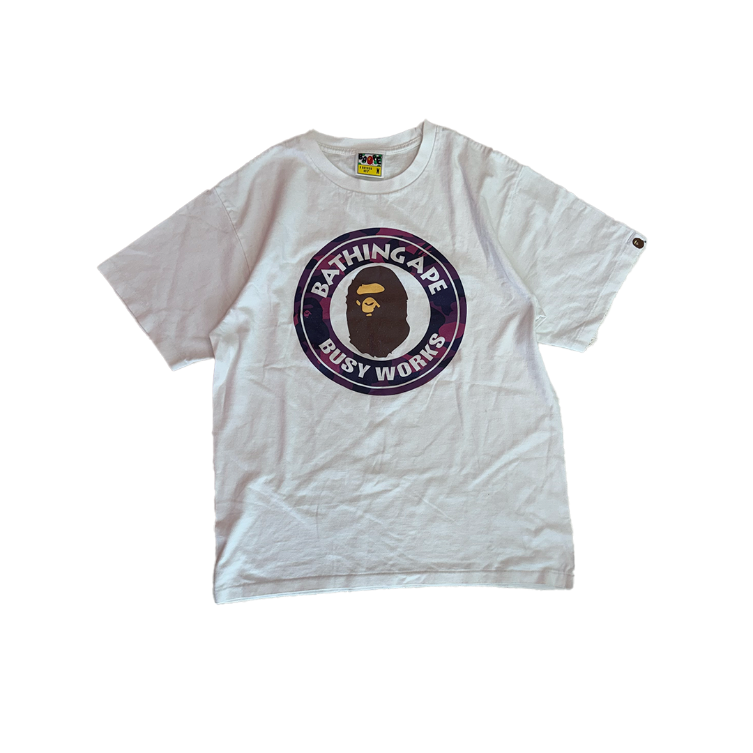 BAPE Busy Working White Tee (M)