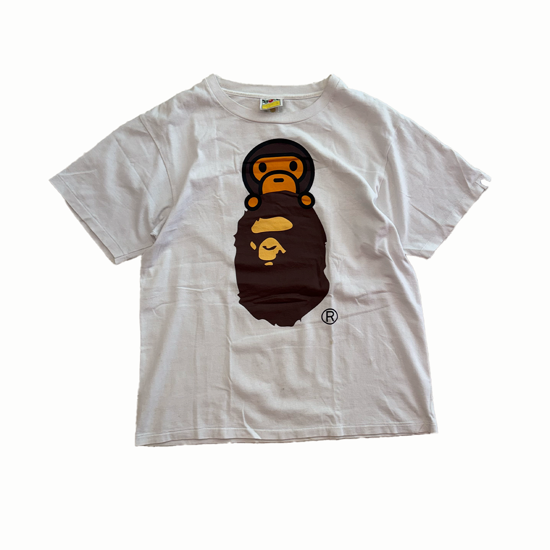 BAPE Big Head Baby Milo White Tee (M)