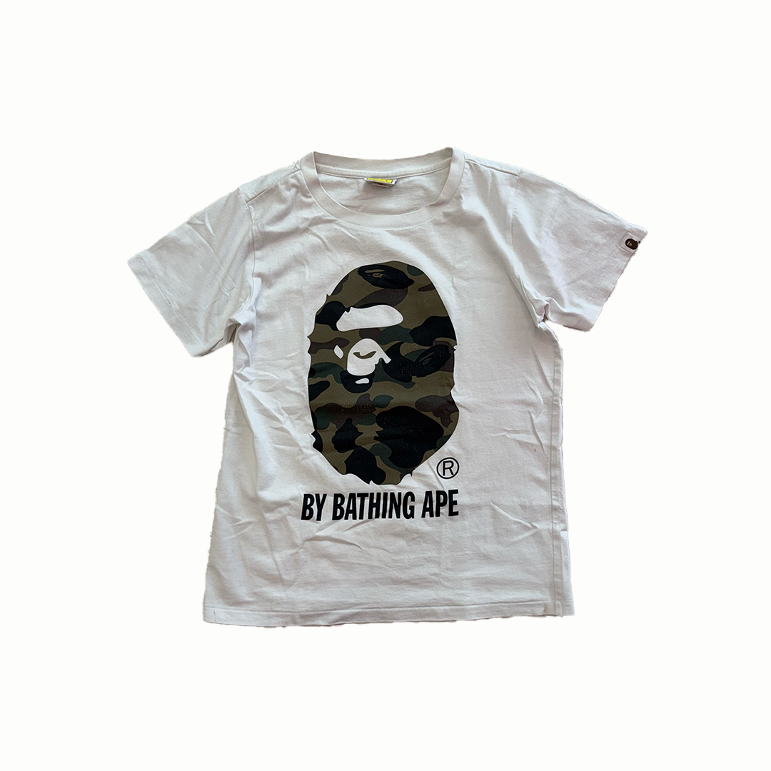 BAPE Big Head Camo White Tee (Ladies S)