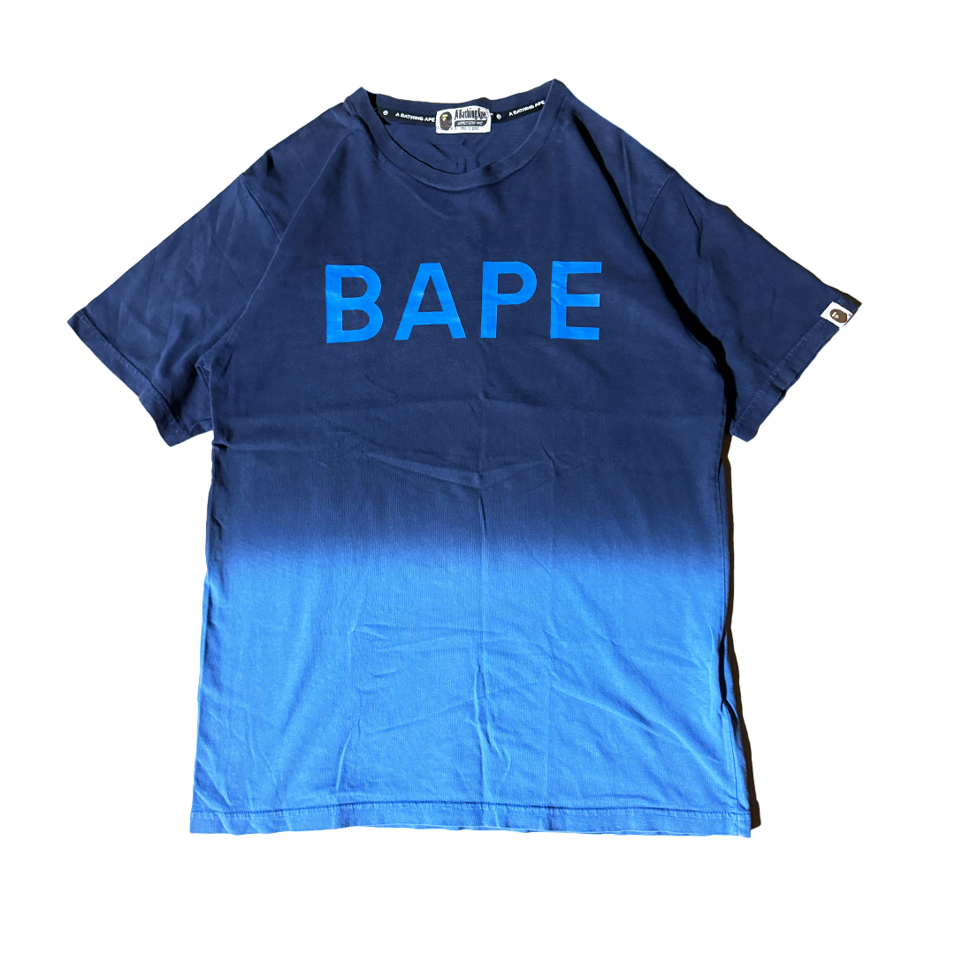 BAPE Spellout Gradient Blue Tee (M)