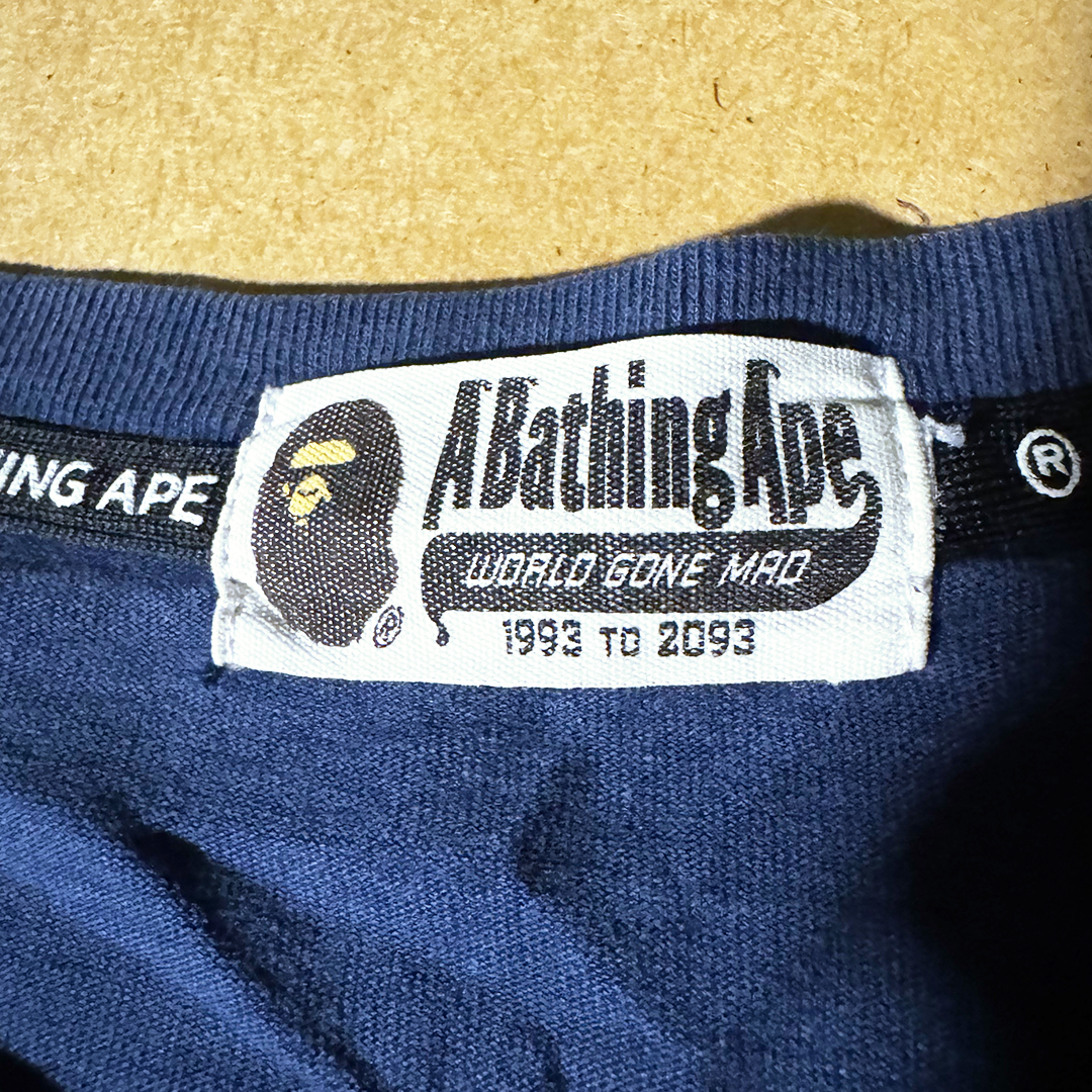 BAPE Spellout Gradient Blue Tee (M)