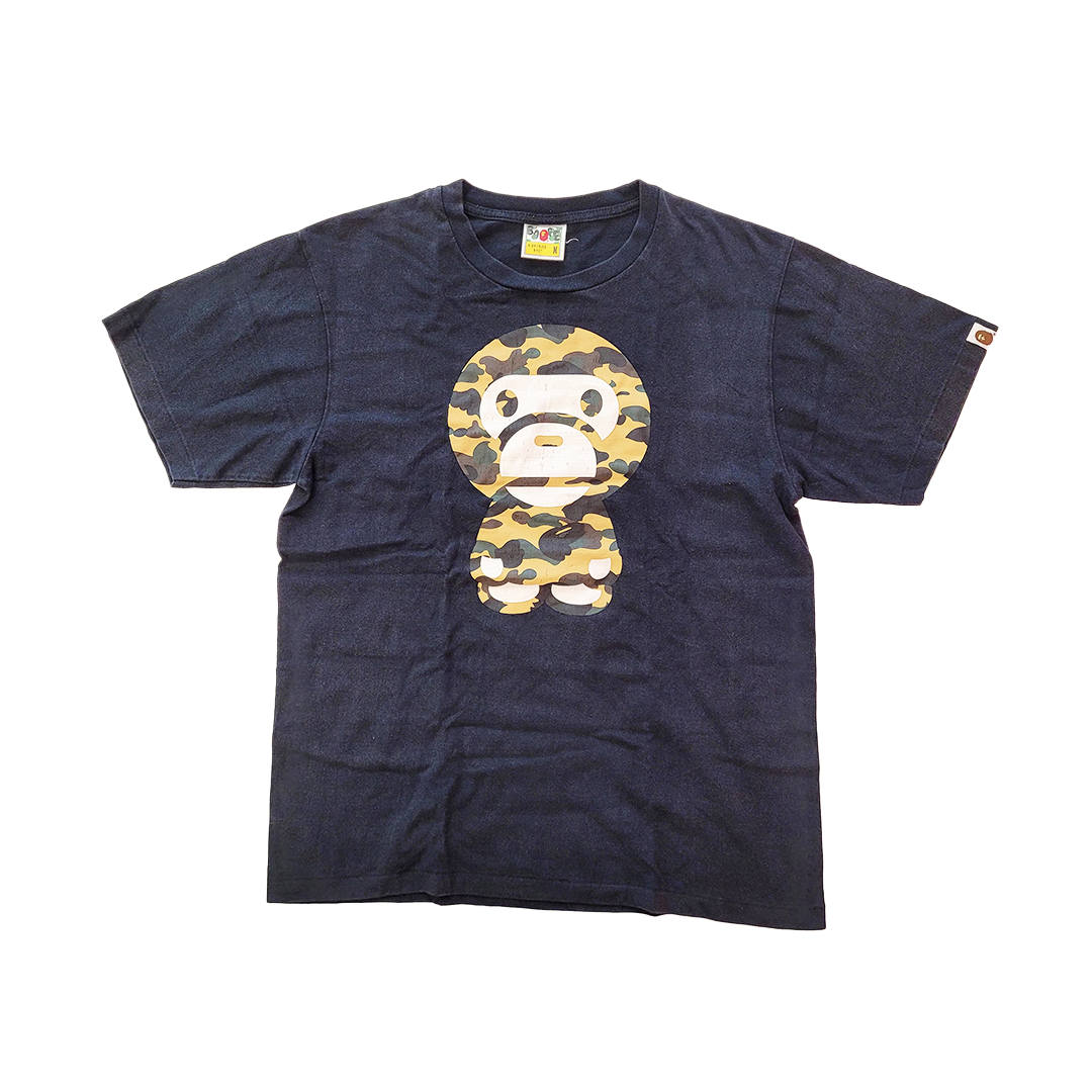 BAPE Yellow Camo Baby Milo Black Tee (M)