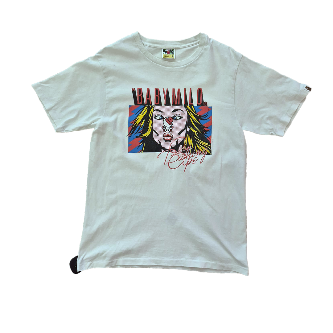 BAPE Baby Milo Liechtenstein Style White Tee (M)