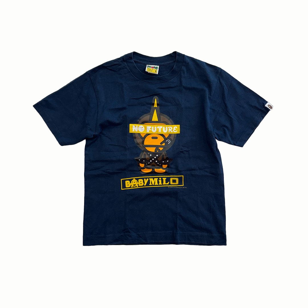 BAPE Baby Milo No Future Navy Tee (S)