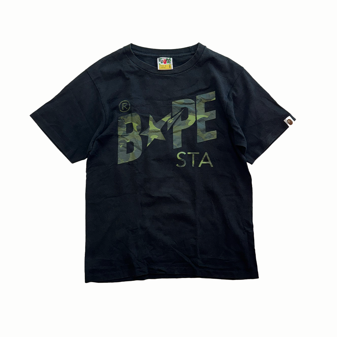 BAPE Bapesta Camo Black Tee (S)