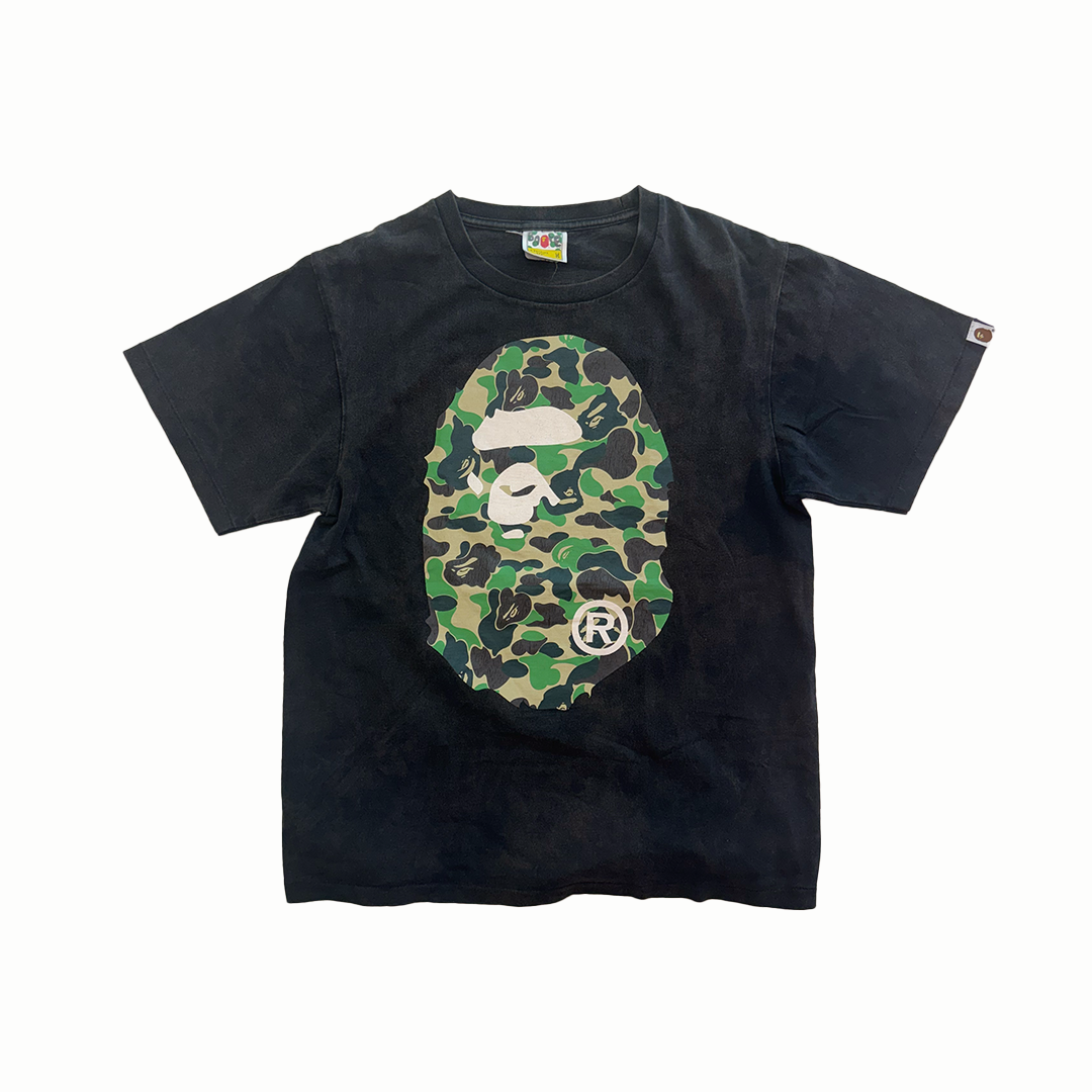 BAPE Big Head Camo Black Tee (M)