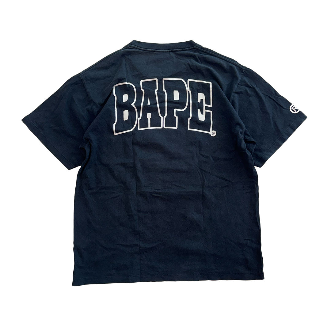 BAPE Monkey Fake Zip Black Tee (XL)