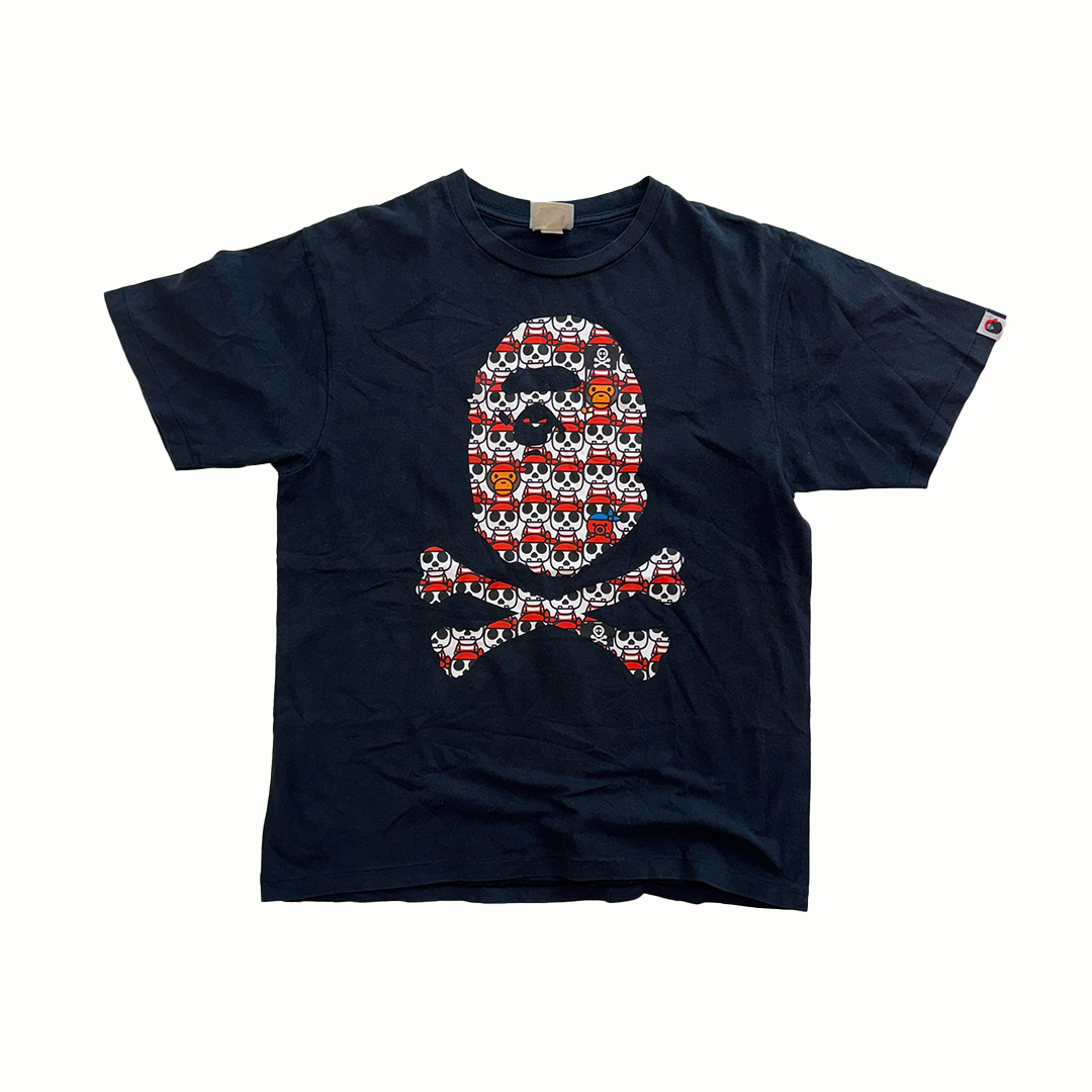 BAPE Baby Milo Pirate Big Head Black Tee (M)