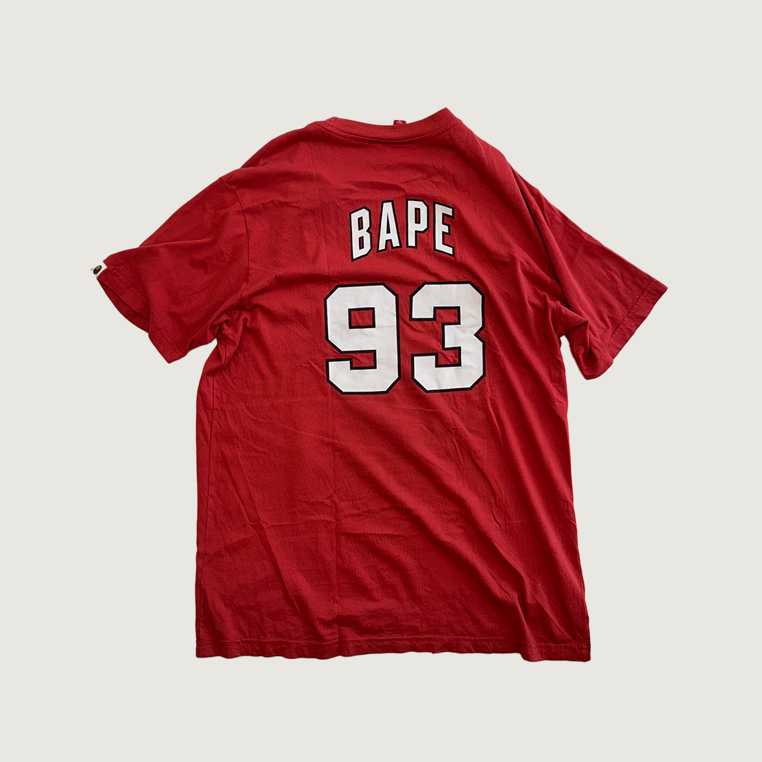BAPE x Mitchell & Ness Blazers Red Tee (M)