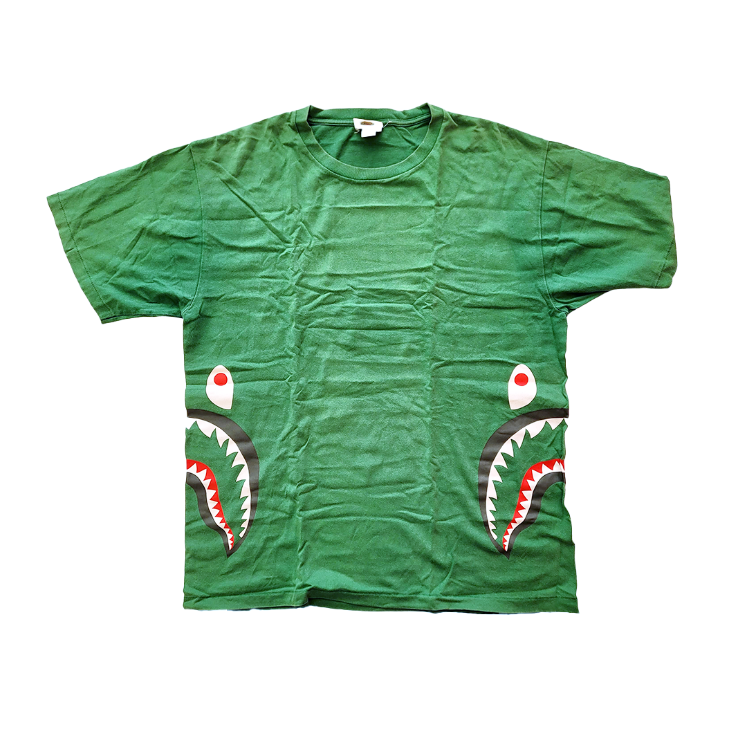 BAPE Shark Side Print Green Tee (XL)