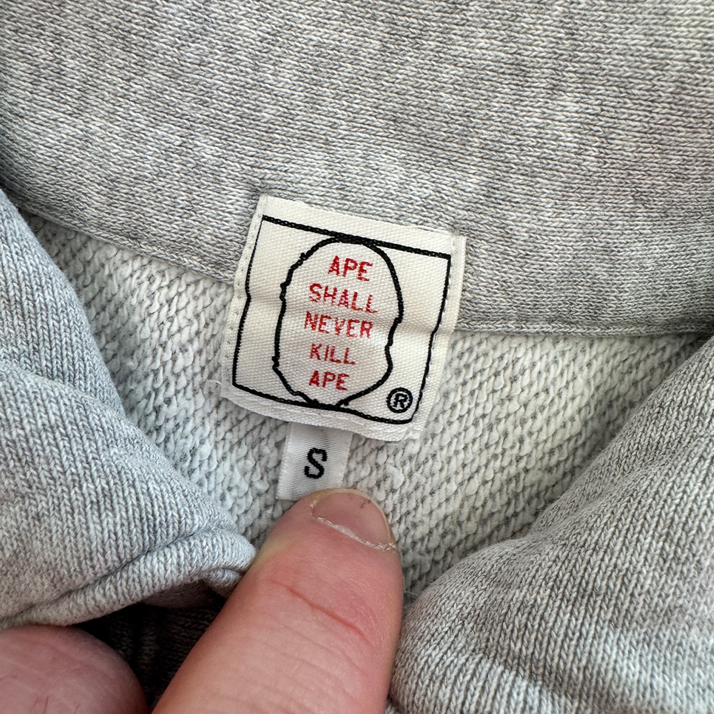BAPE Grey 1/4 Zip Button Up Sweater (S)