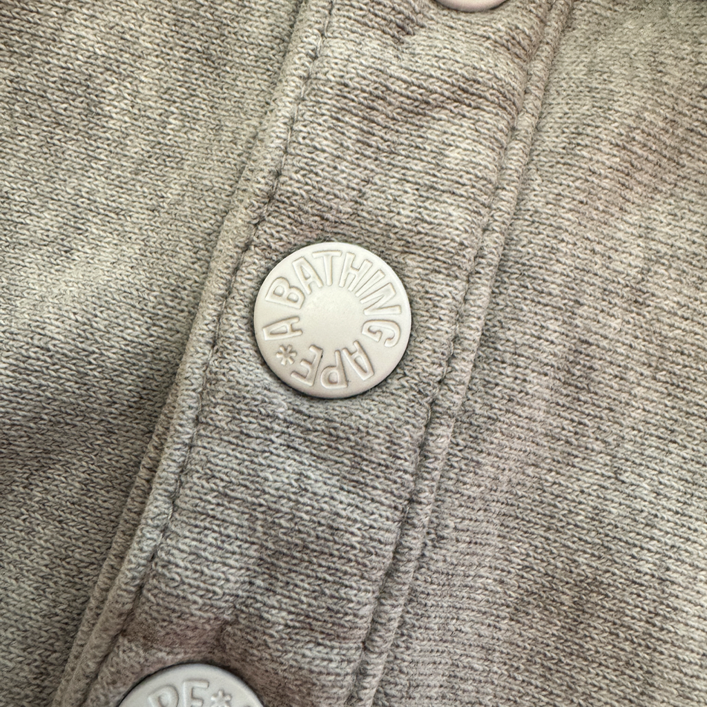 BAPE Grey 1/4 Zip Button Up Sweater (S)