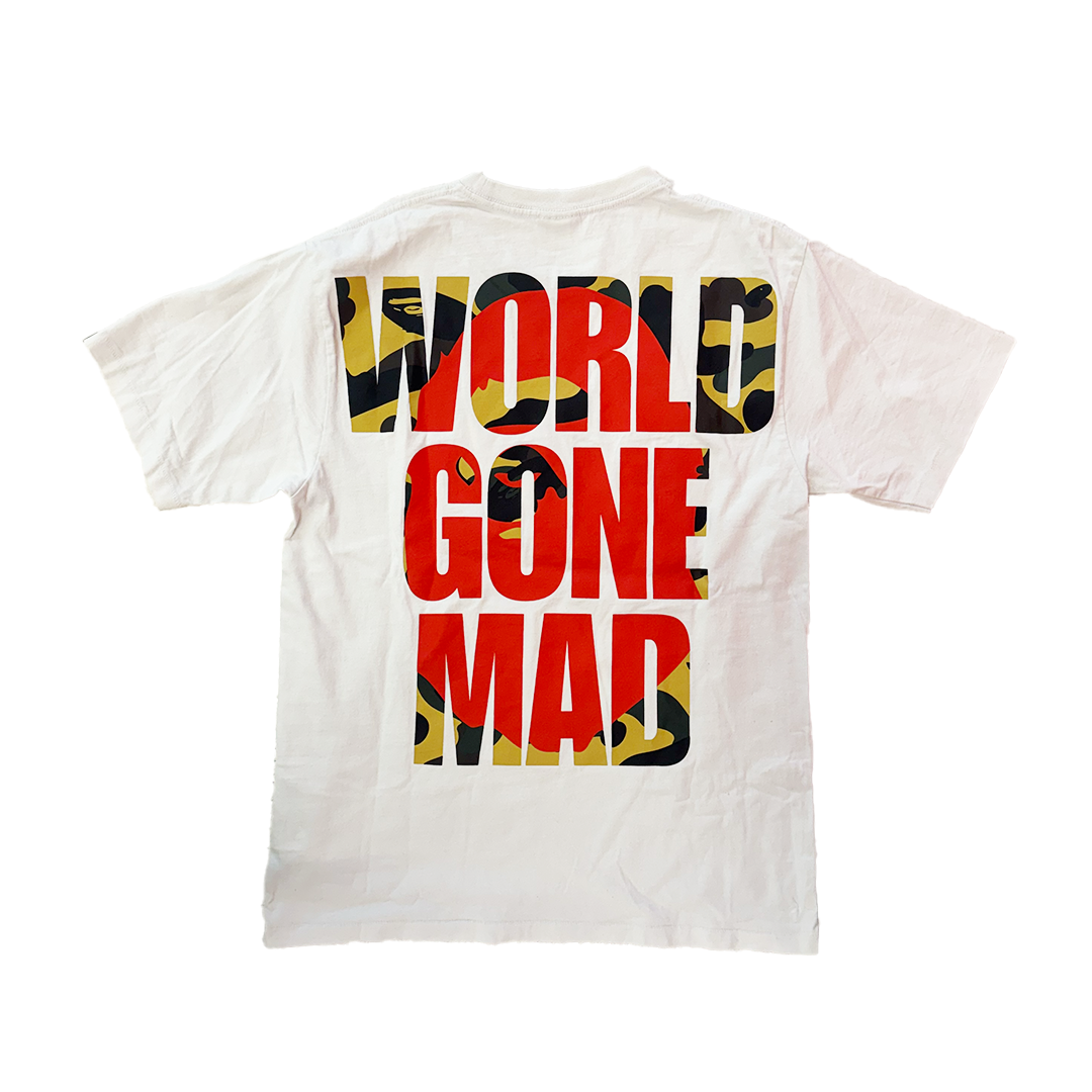 BAPE World Gone Mad White Tee (XL)