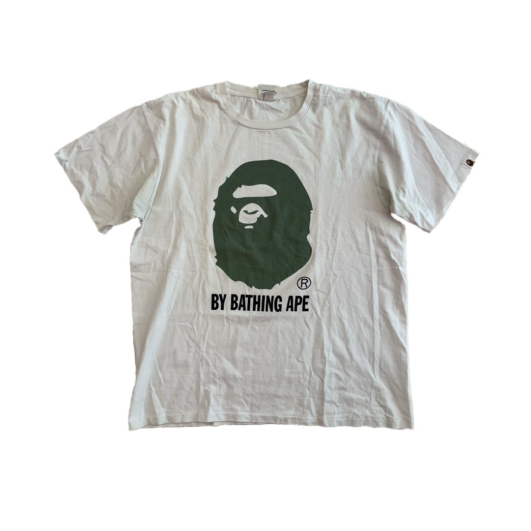BAPE Big Head Khaki White Tee (2XL)