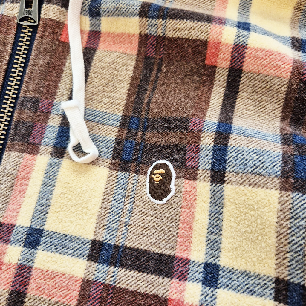 BAPE Plaid Checked Zip Hoodie (L)