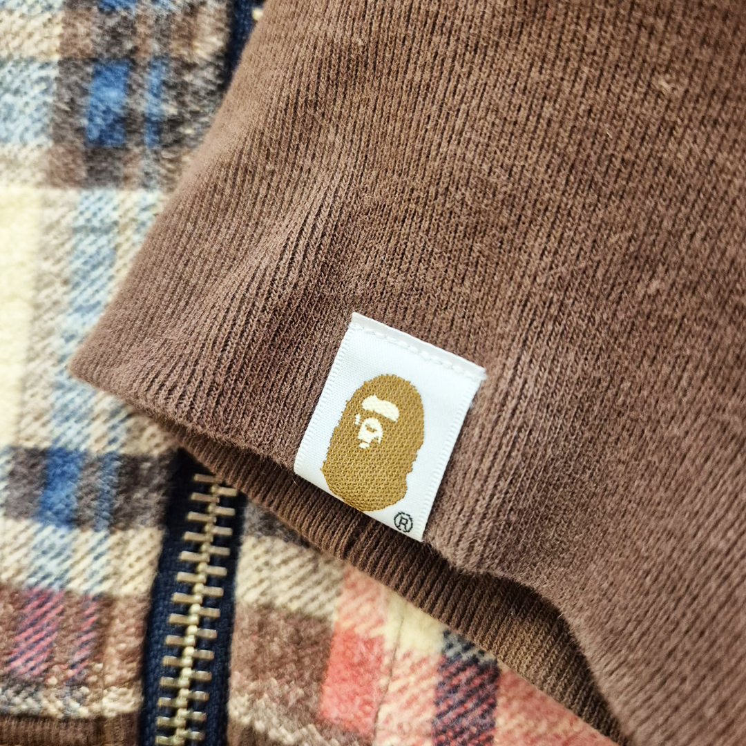 BAPE Plaid Checked Zip Hoodie (L)