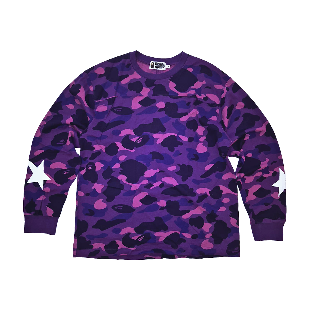 BAPE Purple Camo Long Sleeve Relaxed Fit (M)