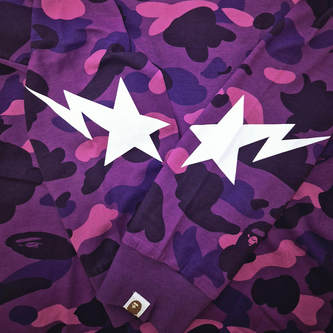 BAPE Purple Camo Long Sleeve Relaxed Fit (M)