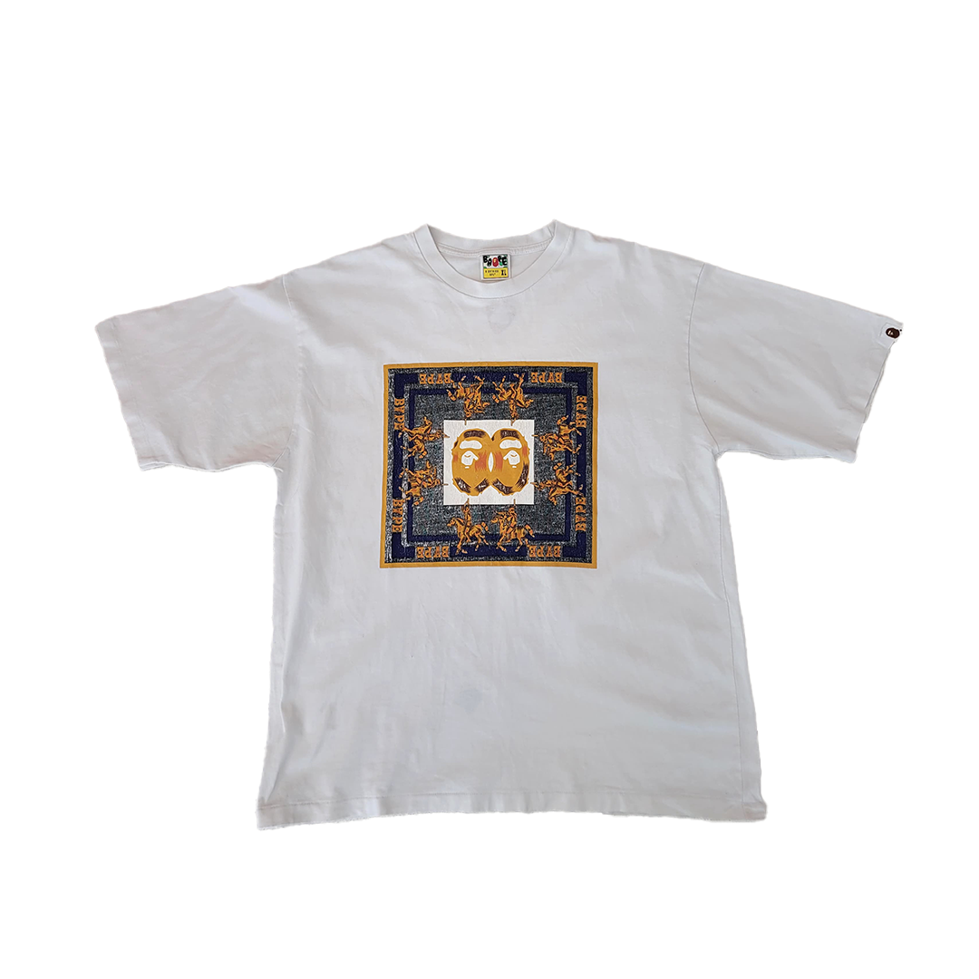 BAPE Double Head Relaxed White Tee (XL)