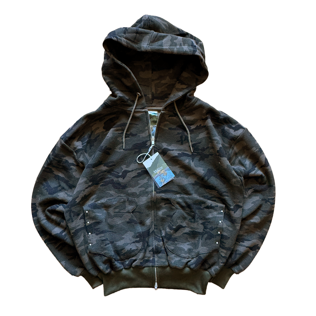 B.BALLSY Waffle Camo Cropped Hoodie (L)