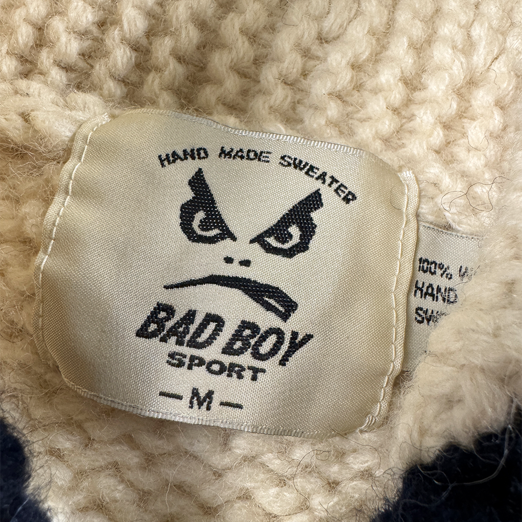 Bad Boy Beige Knit Zip Up Sweater (M)