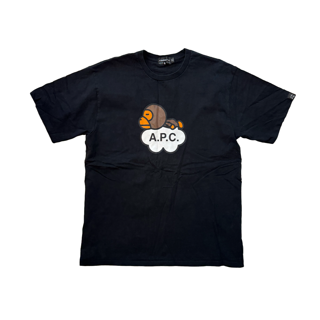 BAPE Baby Milo x APC Black Tee (XL)