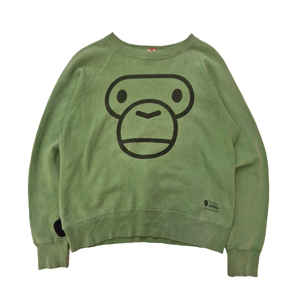 BAPE Baby Milo Vintage Green OG Milo Face Sweater (S)