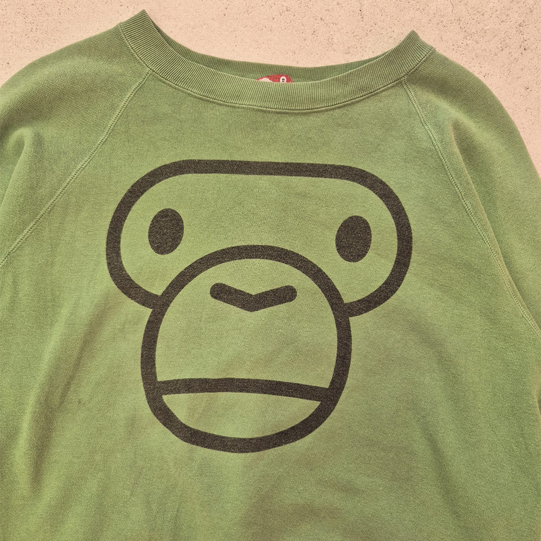 BAPE Baby Milo Vintage Green OG Milo Face Sweater (S)