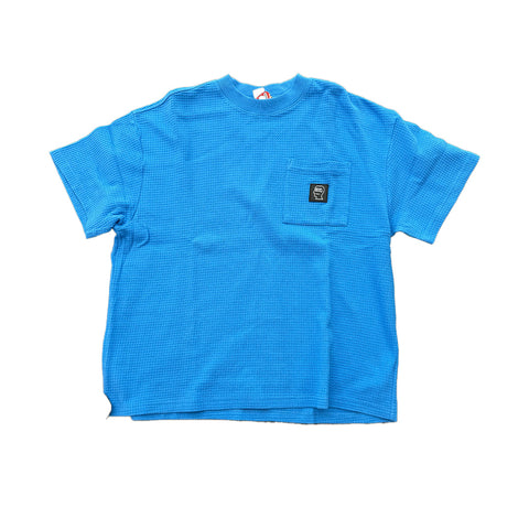 Brain Dead Core Mock Neck Waffle Blue Tee