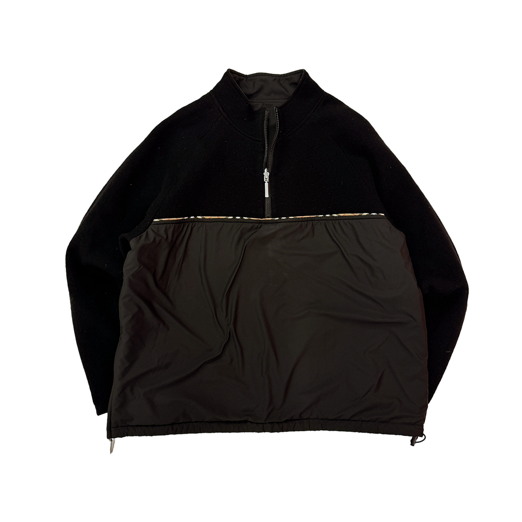 Burberry Reversible Black Half-Zip Fleece (L)